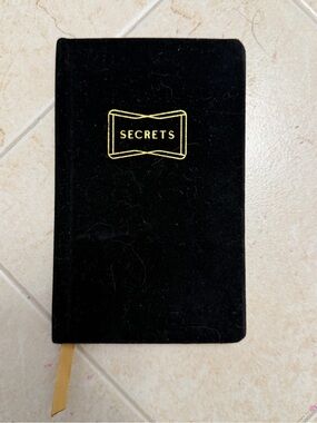 Black Velvet 'Secrets' Journal with Gold Accent